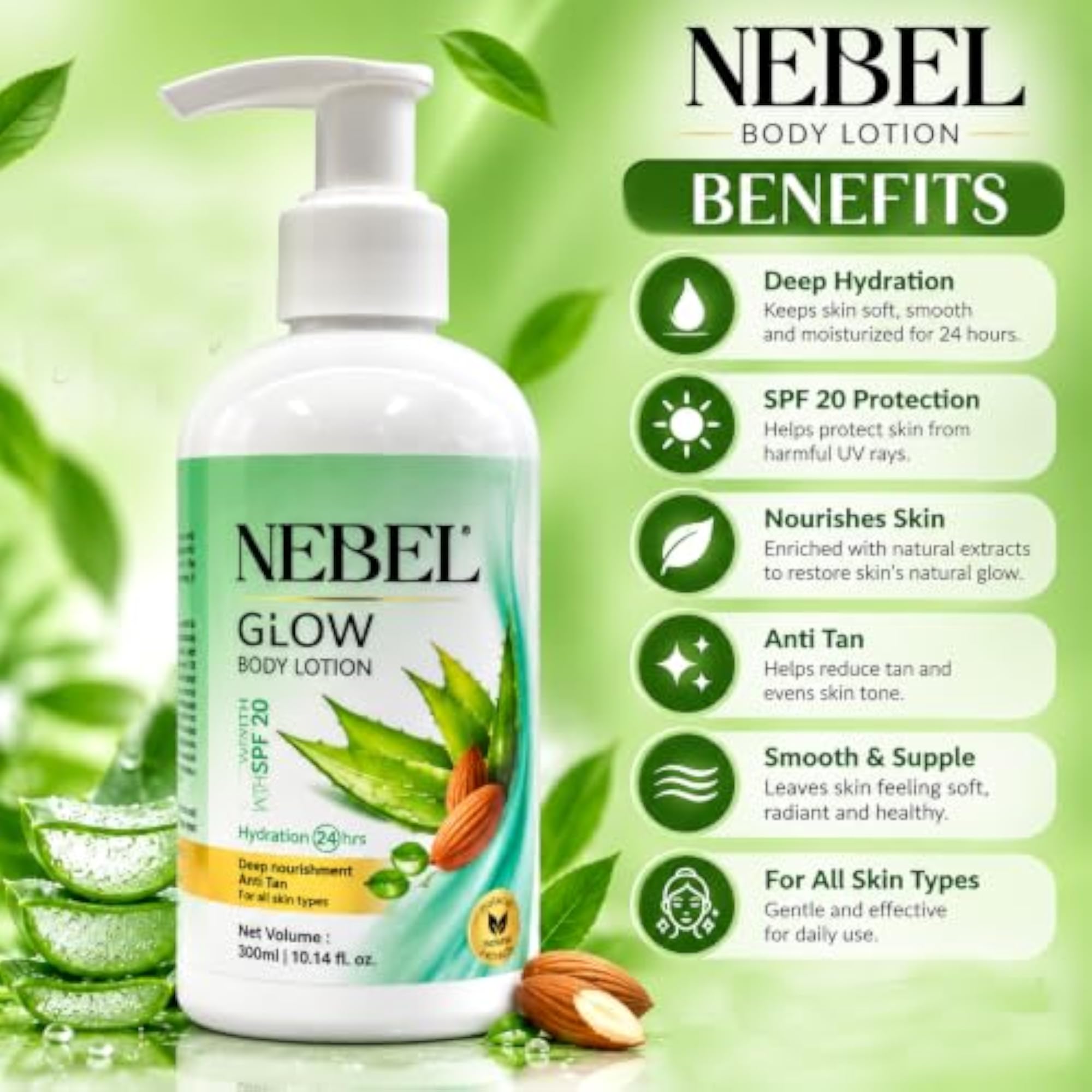 Glow Body Lotion with SPF 20, 200 ml